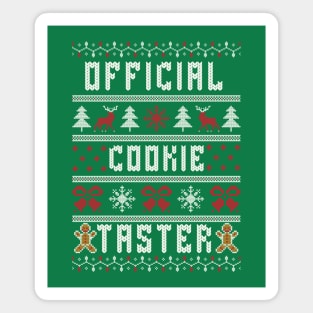 Official Cookie Taster Christmas Sweater Holiday Baking Magnet